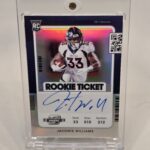 2021 Panini Javonte Williams #115 Rookie Ticket Variation Optic RC  Auto